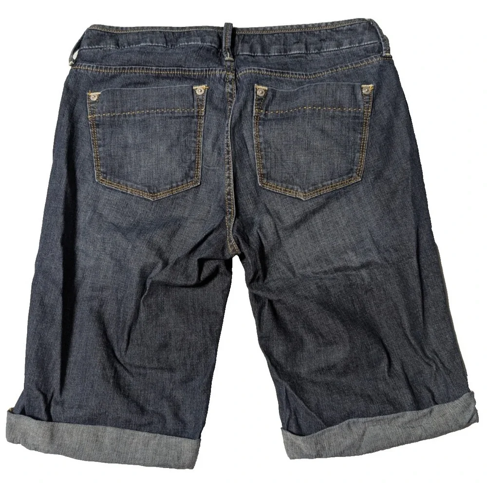 BANANA REPUBLIC‎ Women 28/6 Dark Wash Stretch Denim Bermuda Shorts